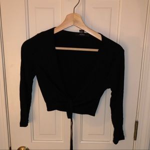 Black Forever 21 wrap shirt
